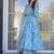 Floral printed muslin v neck anarkali set for women