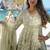 Floral printed muslin v neck anarkali set for women