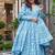 Floral printed muslin v neck anarkali set for women