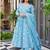 Floral printed muslin v neck anarkali set for women