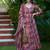 Floral printed muslin v neck anarkali set for women