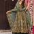 Floral printed muslin v neck anarkali set for women