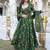 Floral printed muslin v neck anarkali set for women