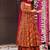 Floral printed muslin v neck anarkali set for women