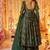 Floral printed muslin v neck anarkali set for women