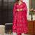 Floral printed muslin v neck anarkali set for women