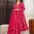 Floral printed muslin v neck anarkali set for women