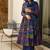 Floral printed muslin v neck anarkali set for women