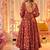 Floral printed muslin v neck anarkali set for women