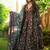 Floral printed muslin v neck anarkali set for women