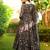 Floral printed muslin v neck anarkali set for women