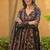 Floral printed muslin v neck anarkali set for women