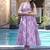Floral printed muslin round neck anarkali set for women