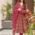 Floral printed muslin v neck anarkali set for women