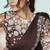 Coffee lustrous satin silk embroidery ready to wear saree