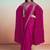 Rani satin silk embroidery ready to wear saree
