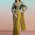 Mustard yellow georgette chiffon satin embroidery ready to wear saree