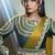 Mustard yellow georgette chiffon satin embroidery ready to wear saree
