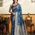 peacock blue soft silk saree with tassels festival wear saree