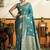 peacock green soft silk saree with tassels festival wear saree