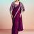 Maroon two tone satin silk embroidery ready to wear saree