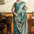 peacock green soft silk saree with tassels festival wear saree