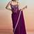 Maroon two tone satin silk embroidery ready to wear saree