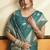 peacock green soft silk saree with tassels festival wear saree