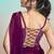 Maroon two tone satin silk embroidery ready to wear saree