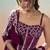 Maroon two tone satin silk embroidery ready to wear saree