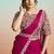 Rani lustrous satin silk embroidery ready to wear saree