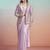 Lavender lustrous satin silk embroidery ready to wear saree