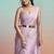 Lavender lustrous satin silk embroidery ready to wear saree