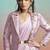 Lavender lustrous satin silk embroidery ready to wear saree