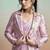 Lavender lustrous satin silk embroidery ready to wear saree