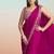 Rani satin silk embroidery ready to wear saree