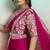 Rani lustrous satin silk embroidery ready to wear saree