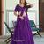 Deep Purple Silk Lehenga Choli with Scalloped Dupatta and Waist Belt