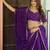 Deep Purple Silk Lehenga Choli with Scalloped Dupatta and Waist Belt