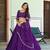 Deep Purple Silk Lehenga Choli with Scalloped Dupatta and Waist Belt