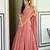 Pastel Peach silk blend Lehenga Choli with Scalloped Dupatta and Waist Belt