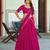 Rani Pink silk blend Lehenga Choli with Scalloped Dupatta and Waist Belt