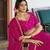 Rani Pink silk blend Lehenga Choli with Scalloped Dupatta and Waist Belt