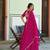 Rani Pink silk blend Lehenga Choli with Scalloped Dupatta and Waist Belt