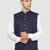 Men solid blue nehru jacket