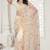 Cream Elegant sequin embroidered work net saree for women