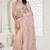 Peach Elegant sequin embroidered work net saree for women