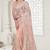 Peach Elegant sequin embroidered work net saree for women