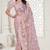 Pink Elegant sequin embroidered work net saree for women