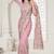 Pink Elegant sequin embroidered work net saree for women
